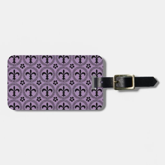 Til je bagage af met Violet Fleur-de-Lis Bagagelabel (Voorkant horizontaal)