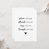 Til om te lachen met mijn bruidsmeisje gevouwen ka kaart (Voorkant / Achterkant in situ)