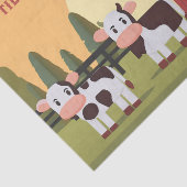 Til the Cows Come Home Two Cows Red Barn Sunrise Tissuepapier (Detail)