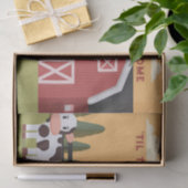 Til the Cows Come Home Two Cows Red Barn Sunrise Tissuepapier (Geschenk)