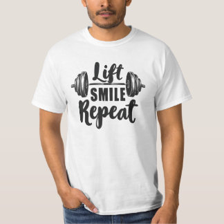 Til Til Glimlach Herhaal Gym Motivatie Gewichtheff T-shirt