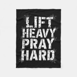 Til zwaar Bid Hard Gym Christelijk Cadeau Jezus Ge Fleece Deken