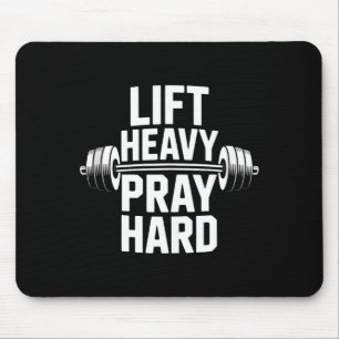Til zwaar Bid hard Gym Christelijk Cadeau Jezus ge Muismat