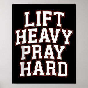 Til zwaar Bid hard Gym Christelijk Cadeau Jezus ge Poster