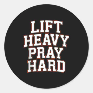 Til zwaar Bid hard Gym Christelijk Cadeau Jezus Ge Ronde Sticker