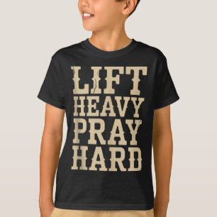 Til zwaar Bid Hard Gym Christelijk Cadeau Jezus Ge T-shirt