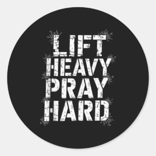 Til zwaar Bid hard gym christelijk geschenk Jezus Ronde Sticker