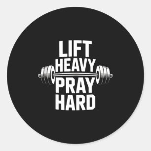 Til zwaar Bid hard gym christelijk geschenk Jezus Ronde Sticker