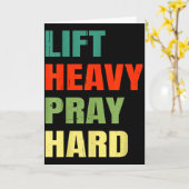 Til zwaar Bid hard Gym Christelijke Grappige Spreu Kaart (Gele Bloem)