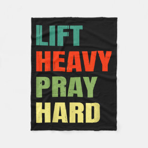 Til zwaar Bid hard Gym Christelijke grappige zegje Fleece Deken