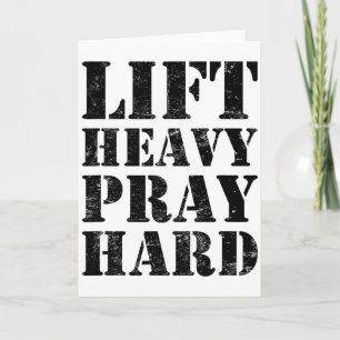 Til zwaar Bid hard Gym Christelijke quote Kaart
