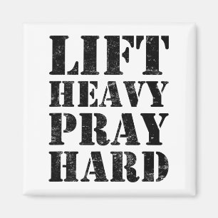 Til zwaar Bid hard Gym Christelijke quote Magneet
