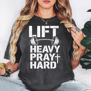 Til Zwaar Bid Hard Halter Christelijke Fitness T-shirt
