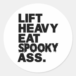 Til Zwaar Eet Spooky Grappig Halloween Volwassene Ronde Sticker