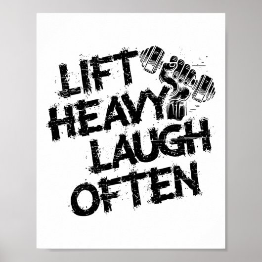 Til Zwaar Lach Vaak Gewichtheffer Bodybuilding B Poster (Voorkant)