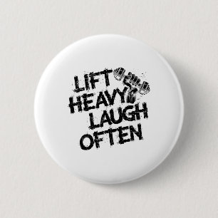Til zwaar Lach vaak Gewichtheffer Bodybuilding B Ronde Button 5,7 Cm