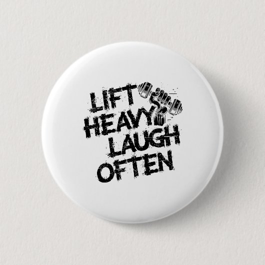 Til zwaar Lach vaak Gewichtheffer Bodybuilding B Ronde Button 5,7 Cm (Voorkant)