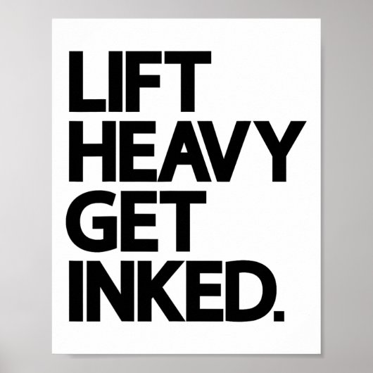 Til zwaar op de biljart Tattoo liefhebber Workout Poster (Voorkant)