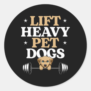 Til zware huisdieren Honden Bodybuilding Gewichtst Ronde Sticker