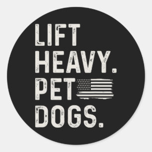 Til zware huisdieren honden Gewichtheffen Bodybuil Ronde Sticker