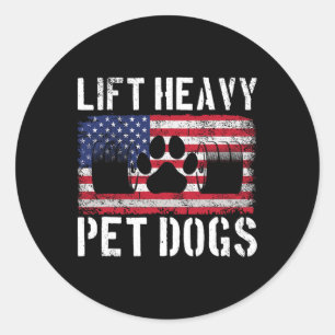 Til zware huisdieren Honden Gewichtheffen Funny Gy Ronde Sticker