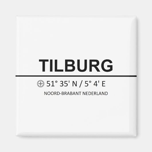 Tilburg-coördinaten - Tilburg-coördinaten Magneet (Voorkant)