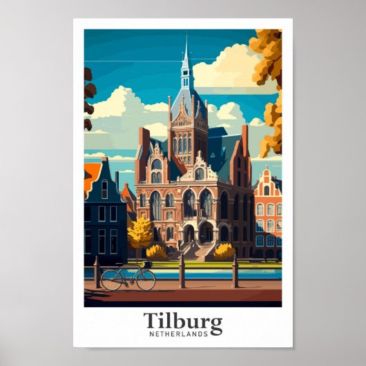 Tilburg Netherlands Travel  Illustration Poster (Voorkant)