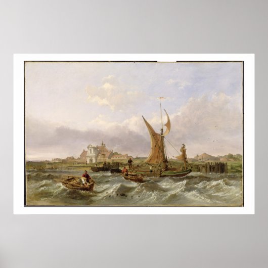 Tilbury Fort - Wind Against the Tide, 1853 (olie o Poster (Voorkant)