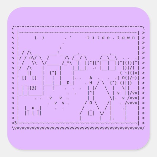 tilde.town ascii kunst sticker (Voorkant)