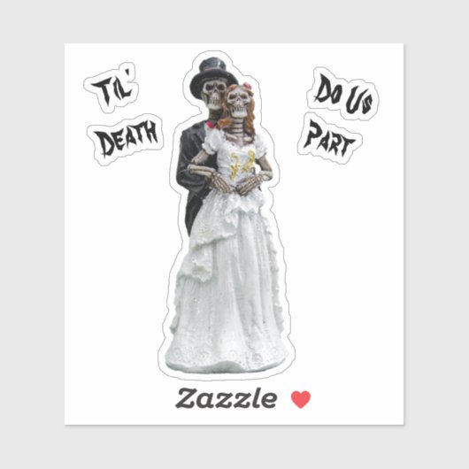Til'Death Do ons Part Bride and Groom Wedding Sticker (Vel)