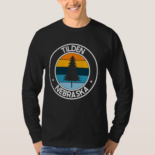 Tilden Nebraska NE USA City Pride Retro Zonsonderg T-shirt (Voorkant)