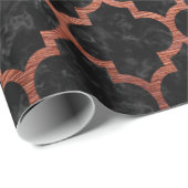 TILE1 ZWARTE MARBLE & KOPER BRUSHED METAL CADEAUPAPIER (Rol Hoek)