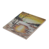 Tile Ann Hayes Painting Winter Scene Tegeltje (Zijkant)