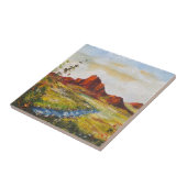 Tile Ann Hayes schilderend Red Rock Canyan Tegeltje (Zijkant)