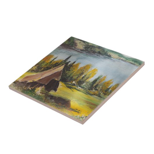 Tile Ann Hayes schildert het alet op het meer Tegeltje (Zijkant)