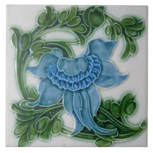 Tile art nouveau style decorative fireplace tegeltje