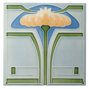 Tile art nouveau style decorative fireplace tegeltje