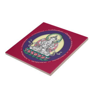 Tile - Avalokiteshvara (Tib: Chenrezig) Compassie Tegeltje