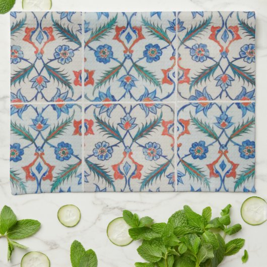 Tile Bath hand handdoek, Tile look! Theedoek (Gevouwen)