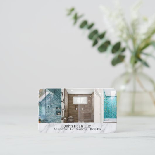 Tile Business Card Visitekaartje (Staand voorkant)