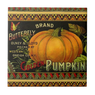 Tile Butterfly Pumpkin  Product Label Tegeltje