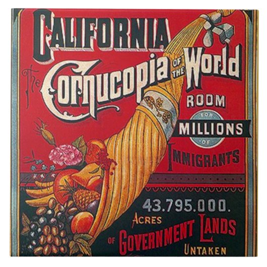 Tile California Immigranten & Opportunity Tegeltje (Voorkant)