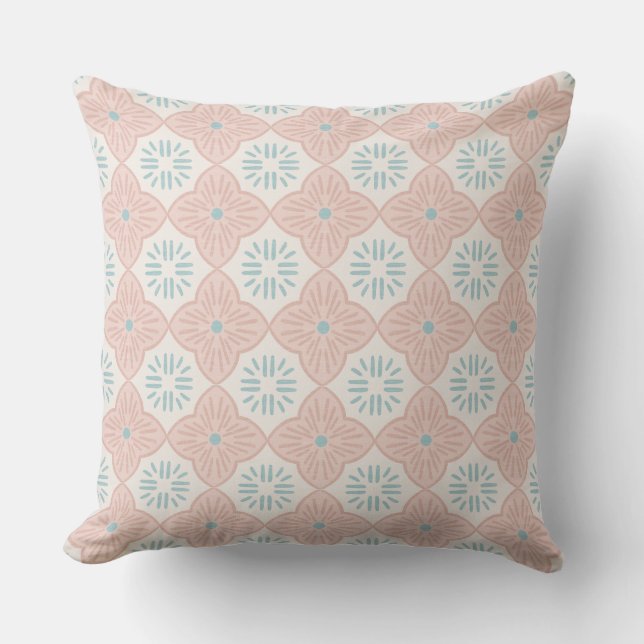 Tile casablanca graphic in pink pastel pattern kussen (Voorkant)