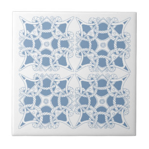 Tile Celtic Mariner Knot Ropes Halyard Zee Blue Tegeltje