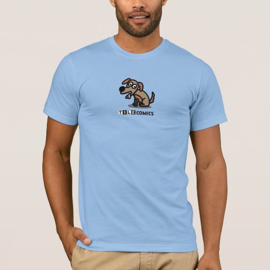 Tile Comics - T-Shirt van hoge kwaliteit met hond (Voorkant)