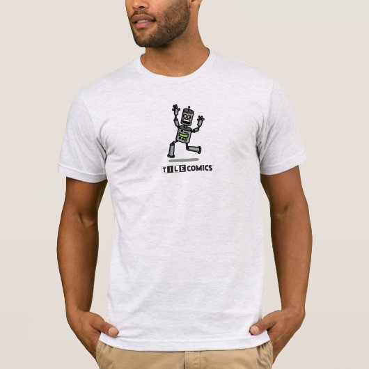 Tile Comics - T-Shirt van hoge kwaliteit met Robot (Voorkant)
