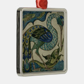Tile design of heron and fish, by Walter Crane Metalen Ornament (Rechts)