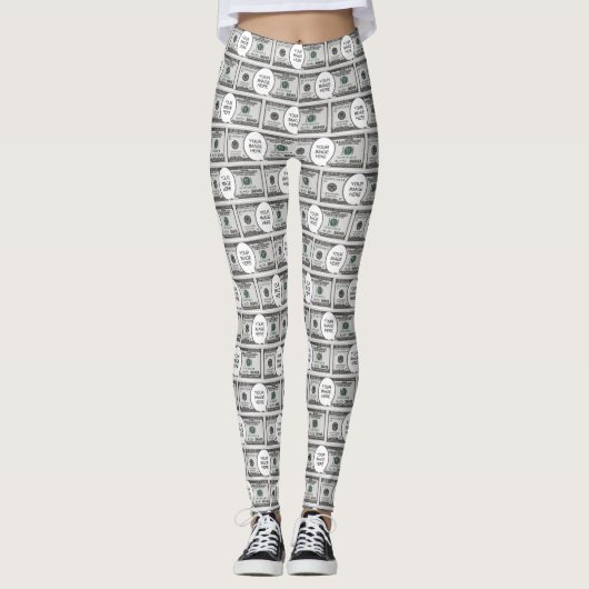 Tile Design With Your Image On 100 Dollar Images  Leggings (Voorkant)