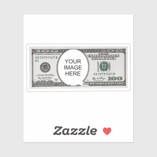 Tile Design With Your Image On 100 Dollar Images  Sticker (Vel)