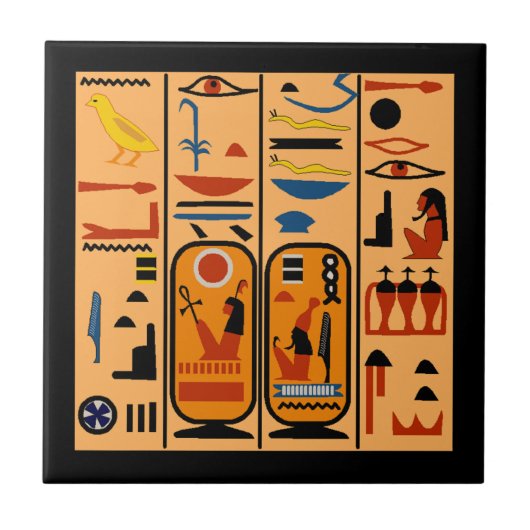 Tile Egyptische Hieroglyphics Symb Egypt Tegeltje (Voorkant)
